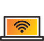 Laptop with Wifi Symbol