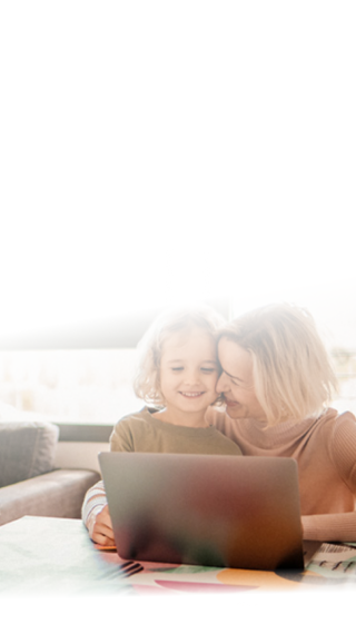 woman and child smiling